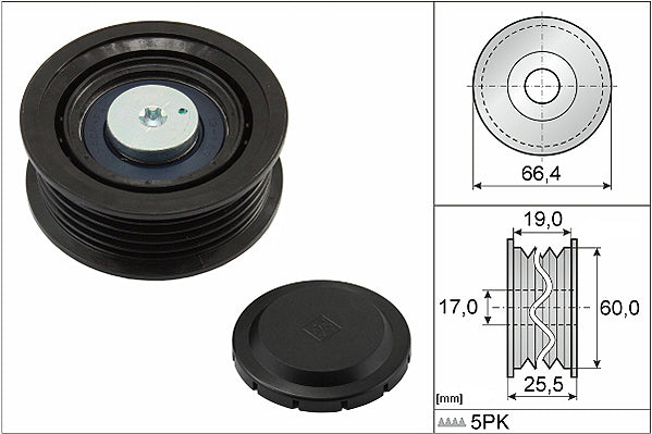 INA Deflection/Guide Pulley - V-Ribbed Belt - Part No - 532064210