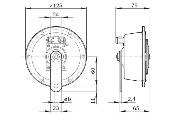 Bosch Air Horn (Hgv) Part No - 0320226008