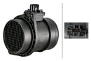 HELLA 8ET 358 166-491 Mass Air Flow Sensor - 4-pin connector - Pipe-neck