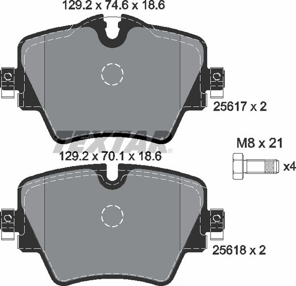 Textar Brake Pad Set - 2561701