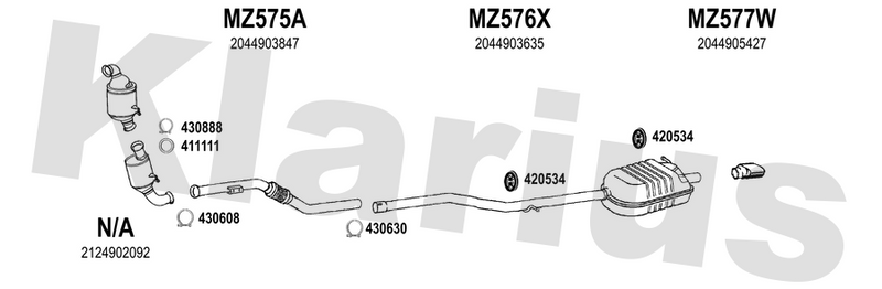Klarius MZ575A - Centre Pipe  - Fits Mercedes C200 2.1 CDi