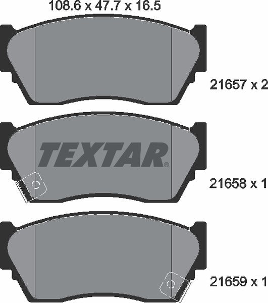 Textar Brake Pad Set - 2165701