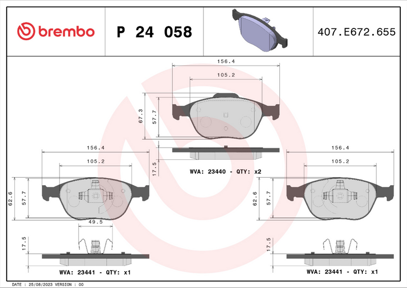 Brembo Brake Pad Set - P24058