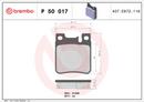 Brembo Brake Pad Set - P50017