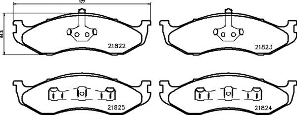 Mintex Brake Pad Set fits -Jeep Kia MDB1769 (also fits other vehicles)