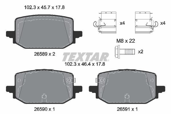 Textar Rear Brake Pad Set - 2658901