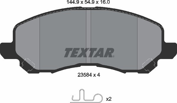 Chrysler Citroën Dodge Mitsubishi Peugeot, Brake Pad Set - Textar 2358401