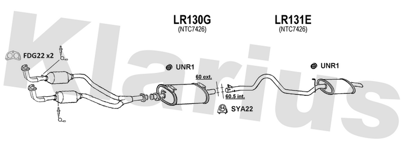Klarius LR130G - Box With Centre Pipe  - Fits Land Rover Discovery 3.5i