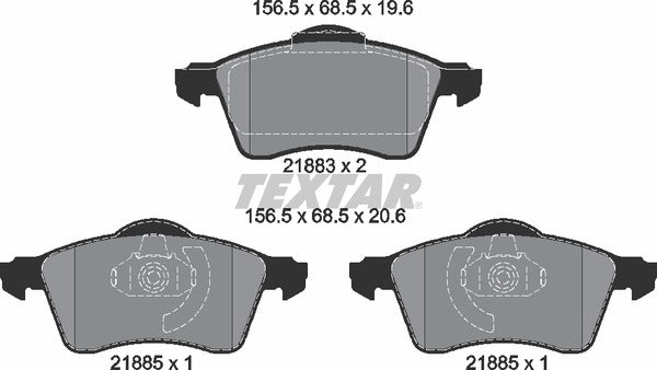 Textar Brake Pad Set - 2188302