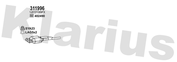 Klarius 311996 - Catalyst Type Approved  - Fits Audi A3 1.8T