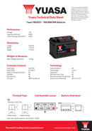 Yuasa YBX3075 - 3075 SMF Car Battery - 4 Year Warranty