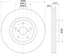 Mintex Brake Discs fits -Subaru V320:5 MDC2335 (also fits other vehicles)