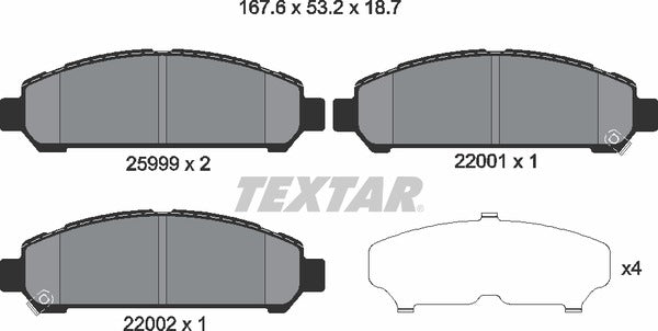 Textar Brake Pad Set - 2599901