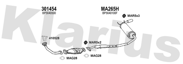 Klarius 301454 - Front Pipe For Cat  - Fits Mazda MX5 1.6i