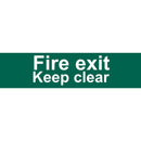 Draper Fire Exit Keep Clear Text Sign - 73221