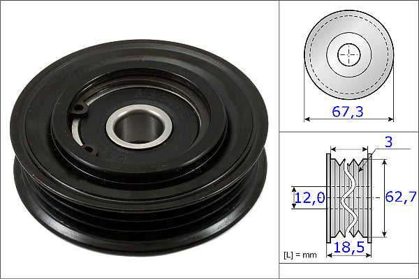 INA Tensioner Pulley - V-Ribbed Belt - Part No - 531086110