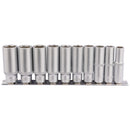 Draper 10pc 3/8" Deep Socket Set Rail - 16401
