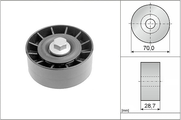 INA Deflection/Guide Pulley - V-Ribbed Belt - Part No - 532025410