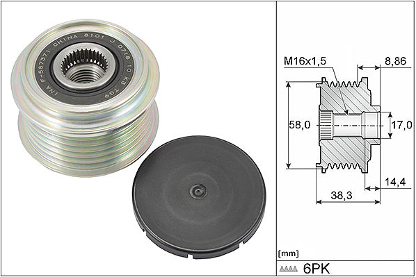 INA Alternator Freewheel Clutch - Part No - 535029610