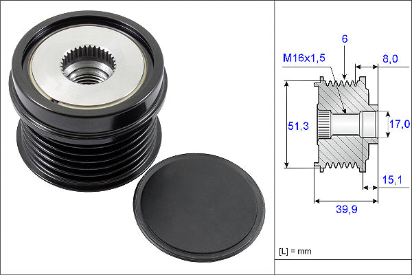 INA Alternator Freewheel Clutch - Part No - 535025210