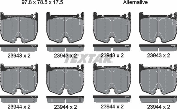 Textar Brake Pad Set - 2394301