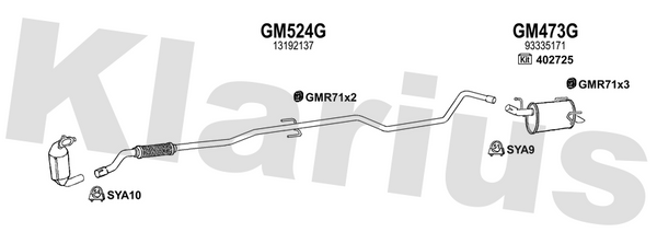 Klarius GM524G - Centre Pipe  - Fits Opel Meriva 1.3CDTi