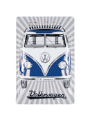 VW T1 Bus Metal Sign - Samba Stripes/Blue