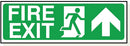Adhesive Fire Exit Up Arrow Sign - F013A