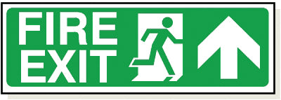 Adhesive Fire Exit Up Arrow Sign - F013A