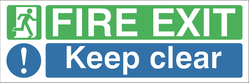 Adhesive Fire Exit Keep Clear Sign - F020A