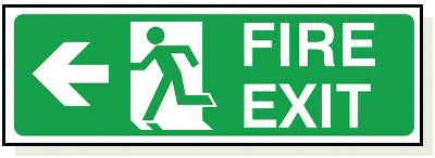 Foamex Fire Exit Left Arrow Sign - FA003F