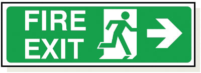 Adhesive Fire Exit Right Arrow Sign - FA004A