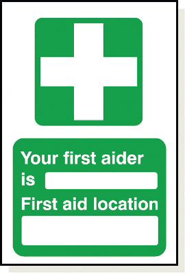 Adhesive First Aider Sign - FB007A