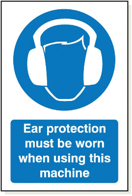 Adhesive Ear Protection Using Machine Sign - MB010A