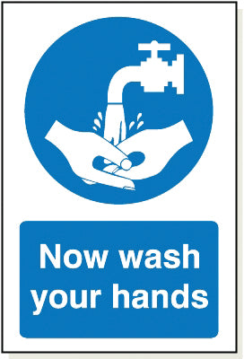 Adhesive Wash Your Hands Sign - MB011A