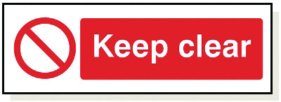 Adhesive Keep Clear Sign - PA014A