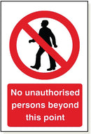 Adhesive No Authorised Persons Sign- PB004A