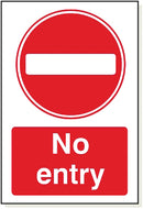Foamex No Entry Sign - PB009F