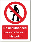 Foamex No Unauthorised Persons Sign - PC014F