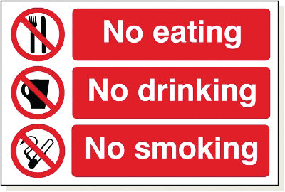 Foamex No Eat/Drink/Smoke Sign - PC015F