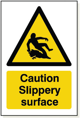 Adhesive Caution Slippery Surface Sign - WB009A