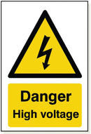 Adhesive Danger High Voltage Sign - WB010A