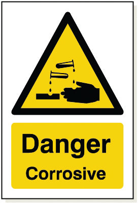 Adhesive Danger Corrosive Sign - WB024A