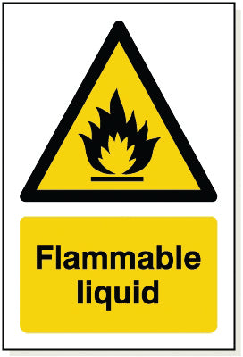 Adhesive Flammable Liquid Sign - WB031A