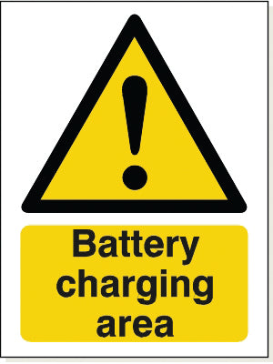 Foamex Battery Charging Area Sign - WB054F