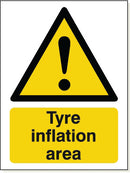 Adhesive Tyre Inflation Area Sign - WB055F