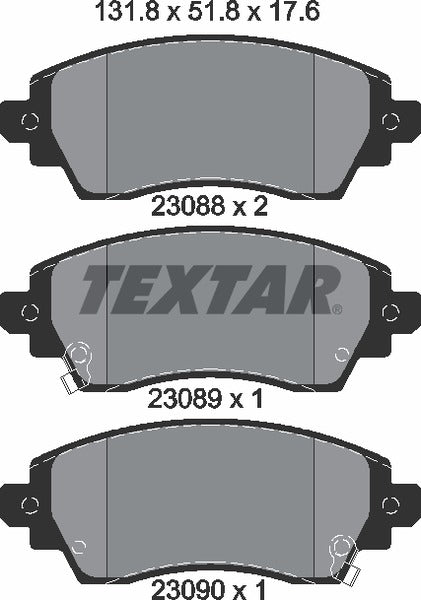 Textar Brake Pad Set - 2308801