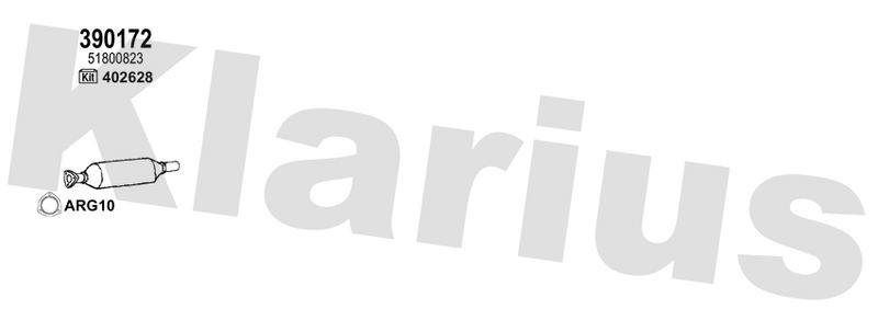 Klarius 390172 - Catalyst & Dpf Combined  - Fits Fiat Doblo 1.9JTD