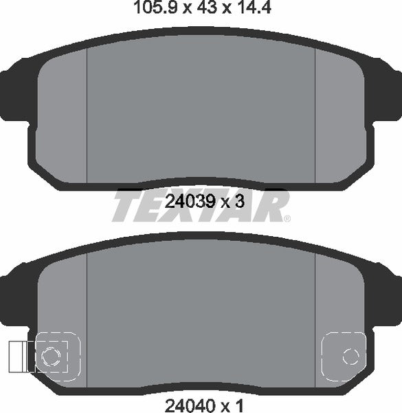 Mazda, Brake Pad Set - Textar 24039012339201