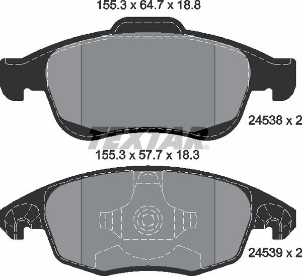 Citroën Ds Peugeot, Brake Pad Set - Textar 2453801